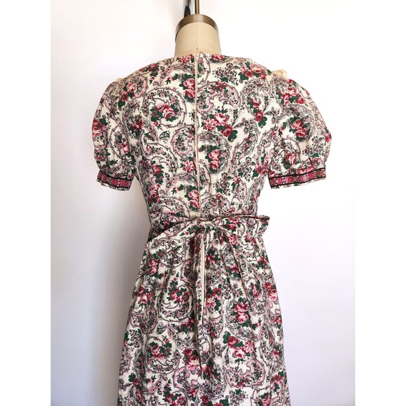 70s Floral Maxi Dress - Prairie Peasant Dress - Gunne Style Dress - Romantic XS - Picture 3 of 9
